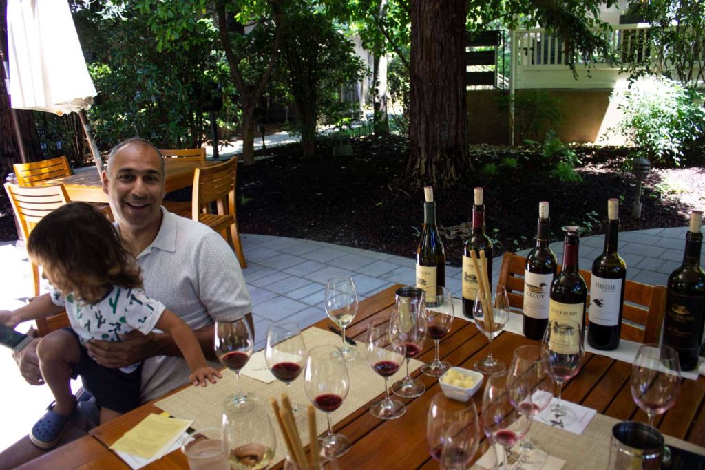 Puneet wine tasting at Duckhorn Vineyards