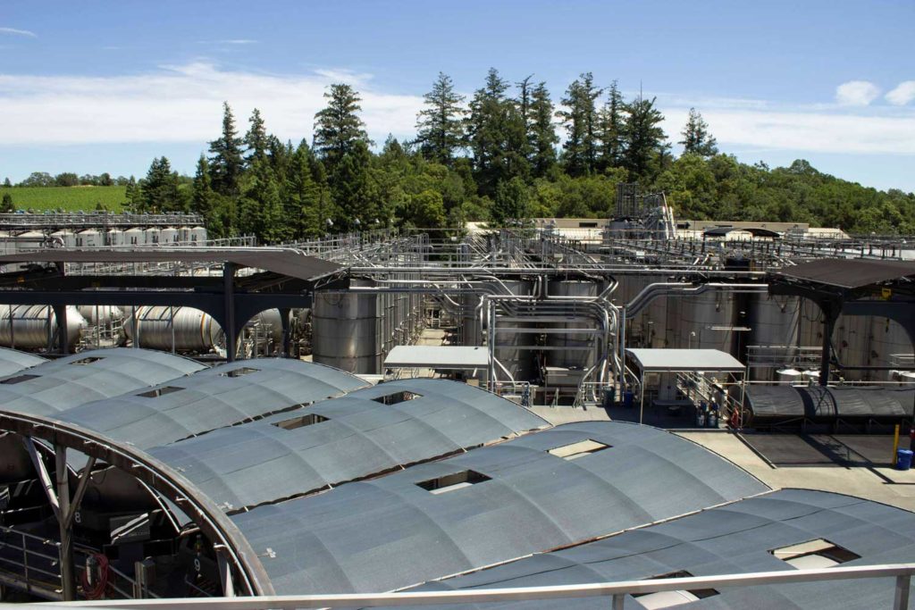 Large wine tanks at Frei Ranch